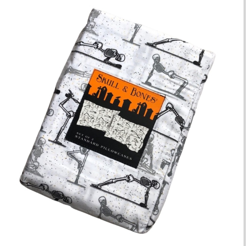Skull & Bones Skeleton Yoga Halloween Standard Pillowcases